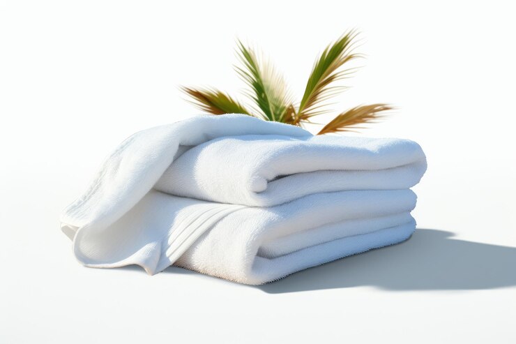 Serene Zen Towel Stack Oasis On a White or Clear Surface PNG Transparent Background
