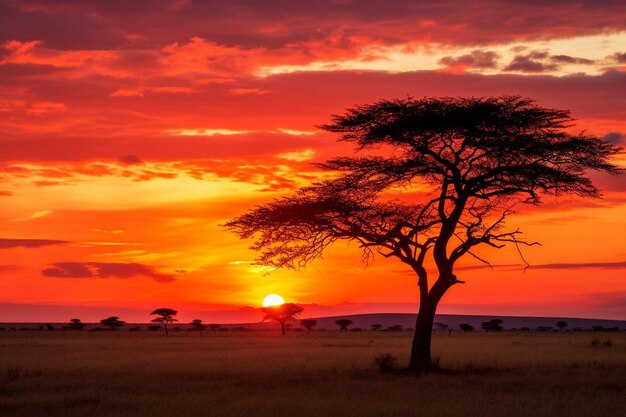 Photo serengeti sunsets