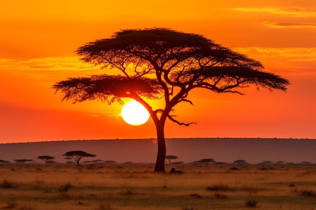 Serengeti zonsondergang