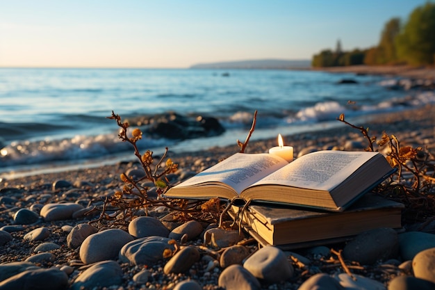 Sereniteit aan zee Lezen tussen boeken en zeegezichten een rustige zomervlucht