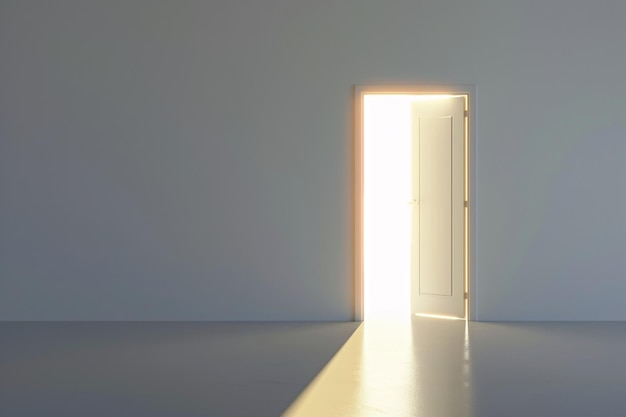 Serenity Awaits Bright Light Shining Through Open Modern Door Generative AI