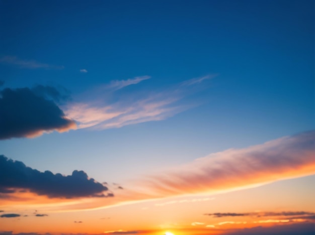 紺碧の静寂 静かな青の色合いが魅惑的な夕焼け空