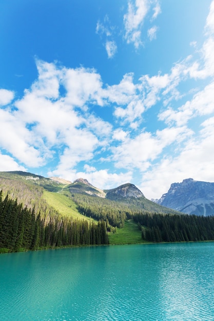 Serenity Emerald Lake in het Yoho National Park, Canada. Instagram-filter