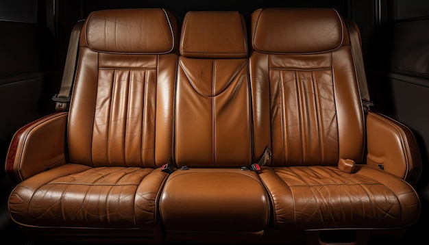 Photo the serenity of an empty brown leather seat awaits