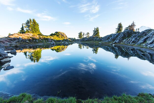 山の中の静けさの湖