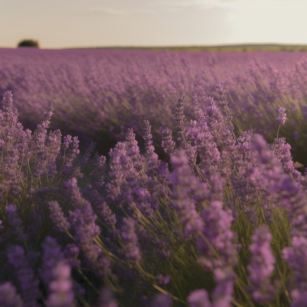 Serenity of Lavender Fields in Bloom