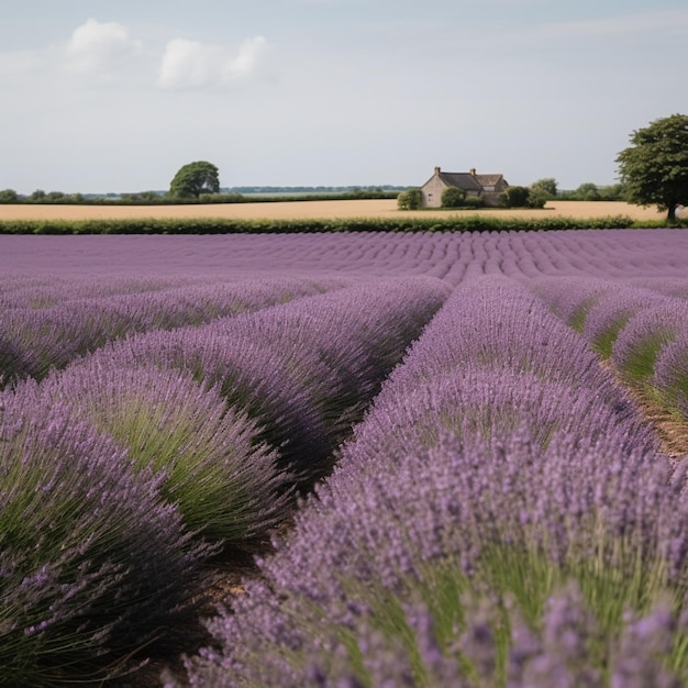 Serenity of Lavender Fields in Bloom