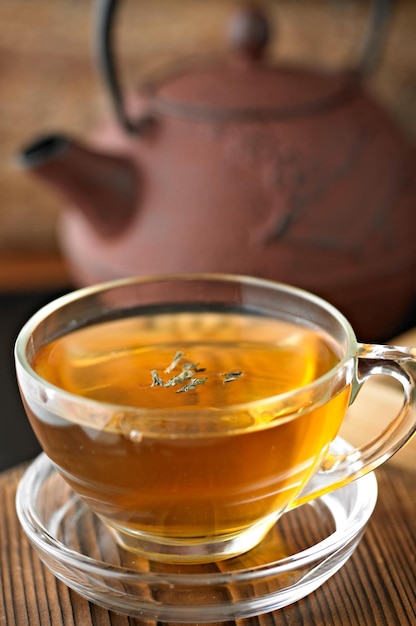 Serenity in Motion CloseUp of Pouring Green Tea into a Cup Captured in Exquisite 4K Resolution