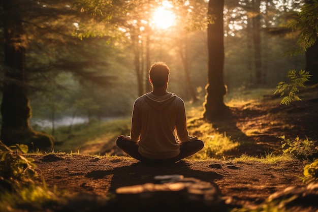 Serenity in Nature Forest Meditation at Sunset