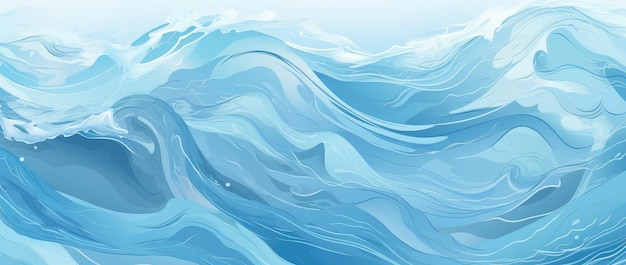 Serenity of the Waves Een abstracte aquatische dans in blauwe tinten Generatieve AI