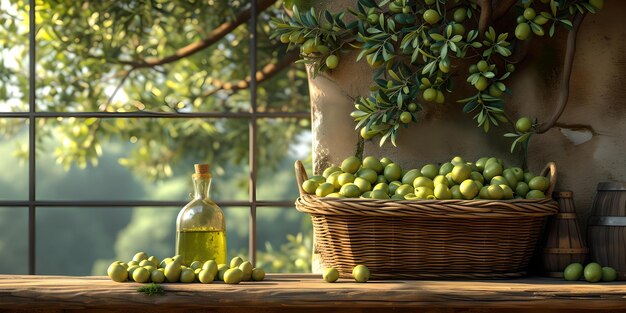 Photo serenity in a sunlit rustic kitchen with fresh lemons calming ambiance reflects homely warmth and organic living ideal for culinary themes ai