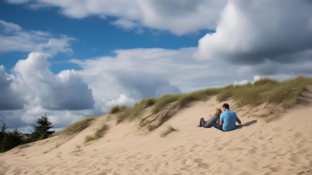 Спокойствие и сплоченность Исследование песчаных дюн Ниды с любящей семьей