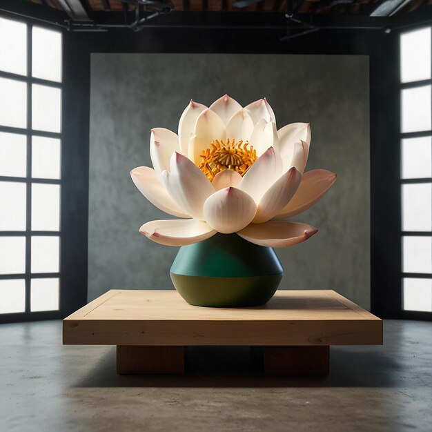 Photo serenity unveiled floating lotus podium