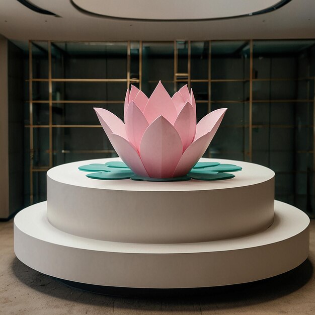 Photo serenity unveiled floating lotus podium