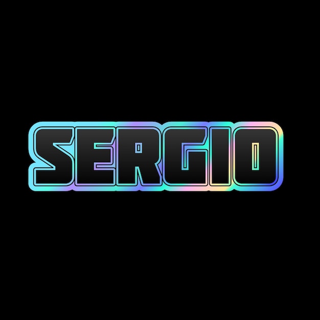 Photo sergio typography 3d design yellow pink white background photo jpg