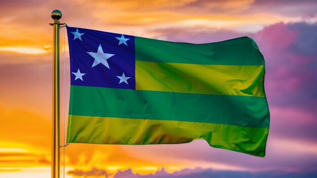 Photo sergipe waving flag against a cloudy sky