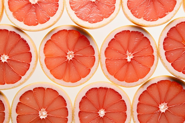 Serie van verse grapefruitsnijden