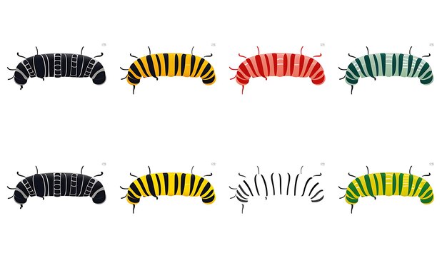 a series of bugs including one with a butterfly on the bottom