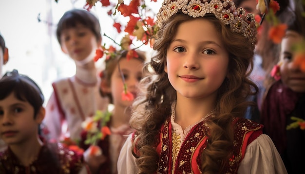 A series of candid shots of children enjoying Nowruz festivities