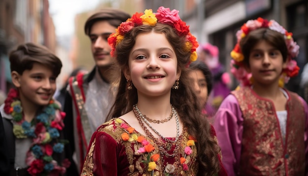 A series of candid shots of children enjoying Nowruz festivities