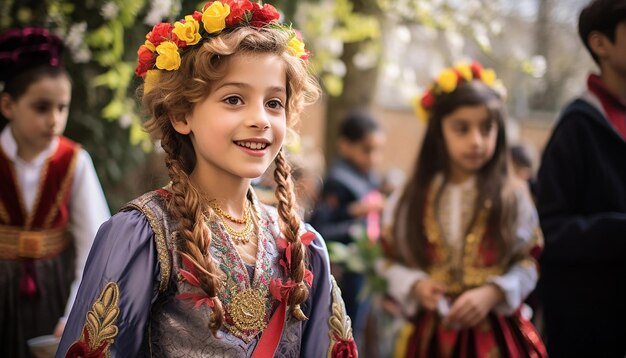 A series of candid shots of children enjoying Nowruz festivities