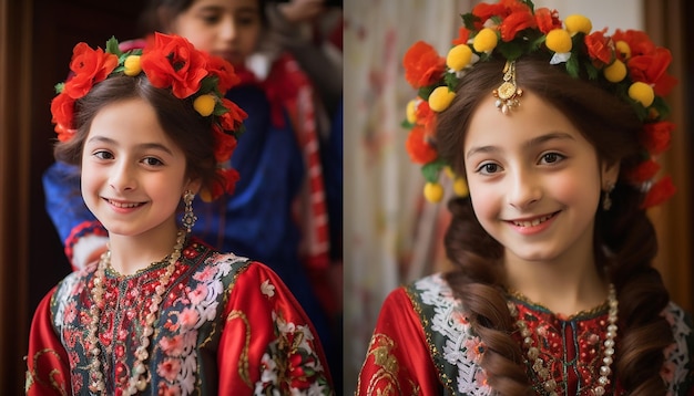 A series of candid shots of children enjoying Nowruz festivities