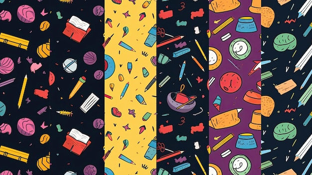 A series of colorful designs by person, including a colorful series of different designs.