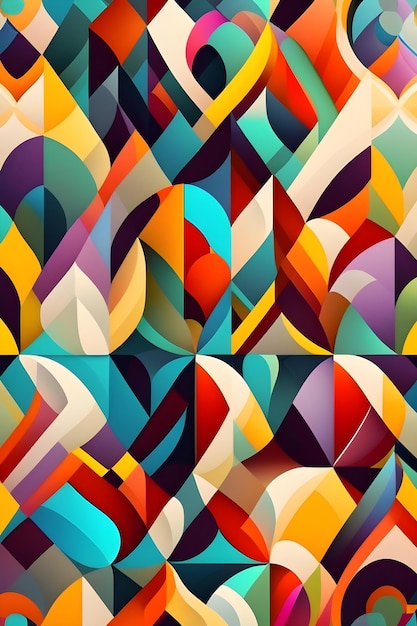 a series of colorful geometric designs by person.
