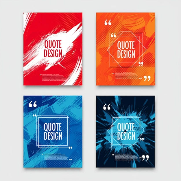 a series of colorful posters with the words quot quote quot on them