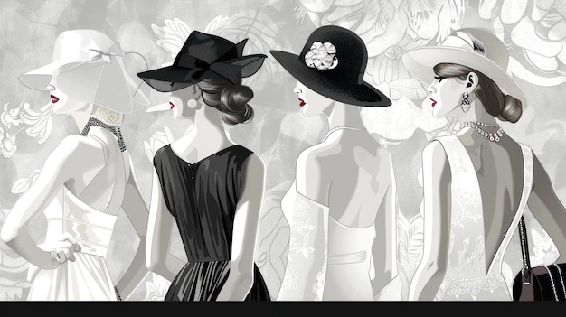 series of fashion illustration wallpaper