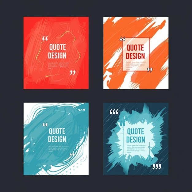 a series of four different colored cards with the words  no design  on the bottom