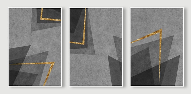 A series of four paintings with the word gold on them.