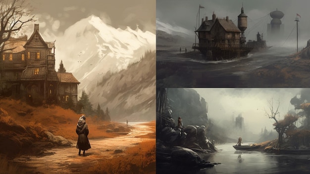 A series of illustrations for the game the witcher.