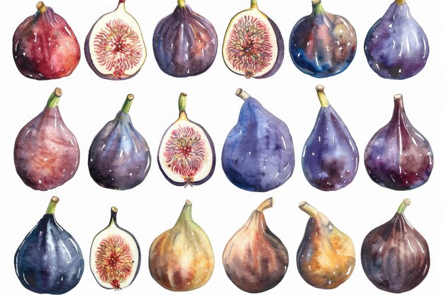 a series of images of figs one of which has the same colors as the other