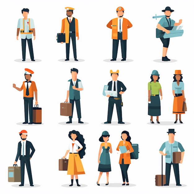 a series of images of people with different characters