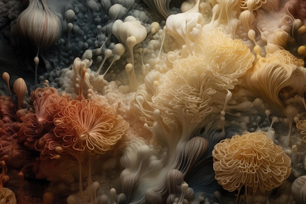 a series of images of the sea life in the series of images of different colored corals.