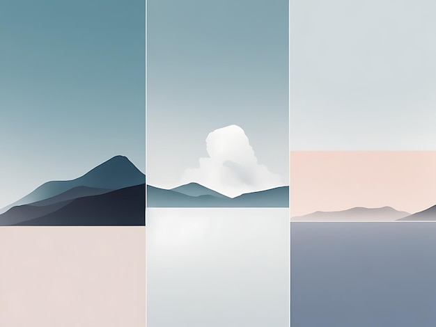 Photo a series of minimalist backgrounds using solid colors exploring the calming effect of monochromatic