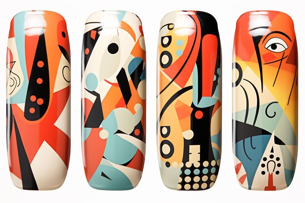 a series of nail art by the artist