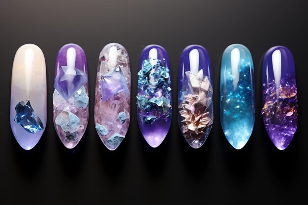 a series of nail art by person