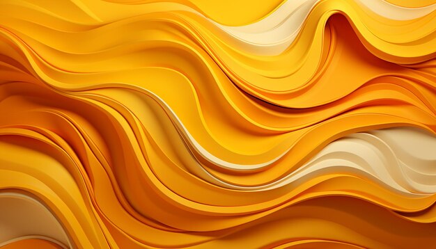 A series of orange and yellow waves with a white stripe