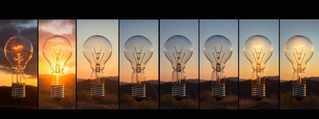 Series of Photos of a Light Bulb