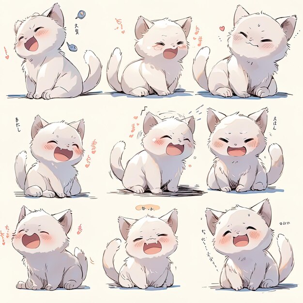 a series of pictures of a kittens with the word hello in the middle