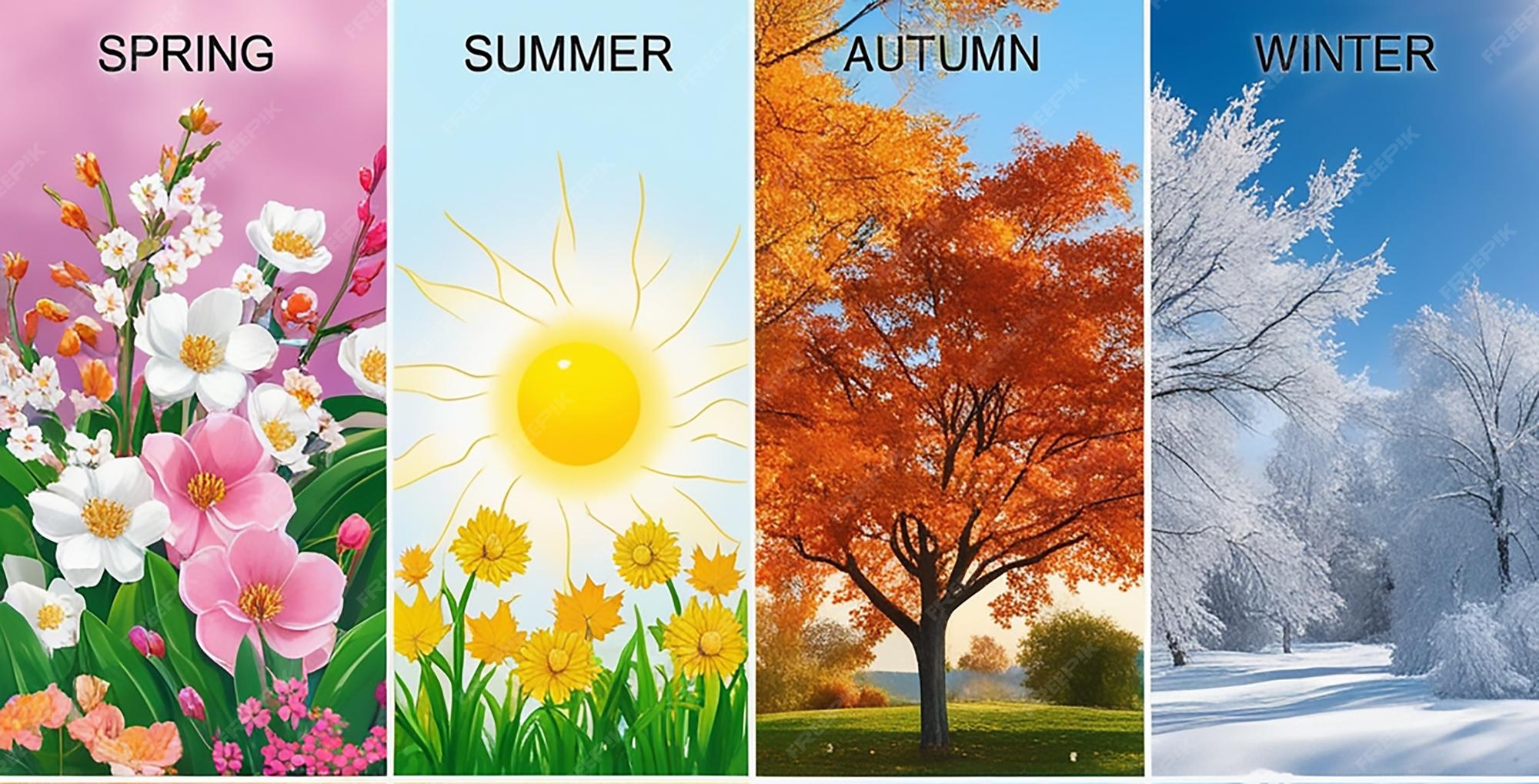 A series of pictures showing the seasons seasons Premium AI generated A series of pictures showing the seasons seasons Premium AI generated