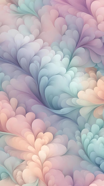 a series of pink and blue abstract flowers pattern with a touch of pink