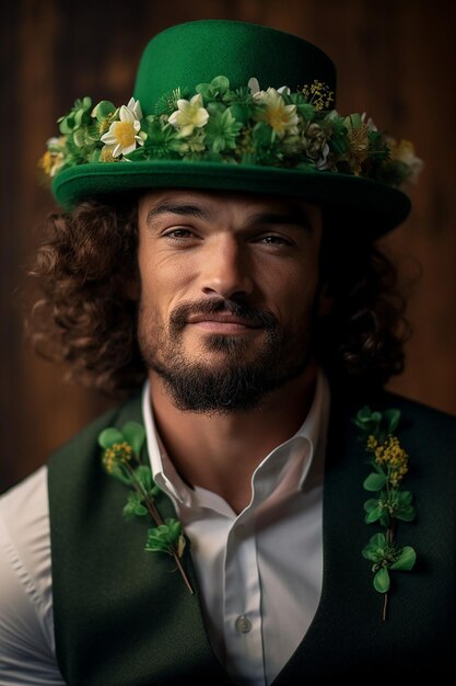 A series of portraits of individuals wearing unique st patricks day hats