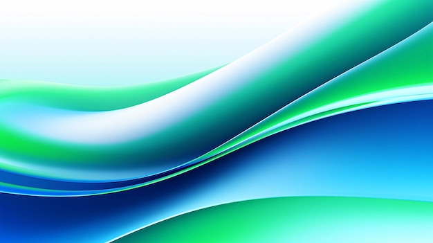 Photo a series of waves that are blue and greenabstract modern wave banner green background gradient gree