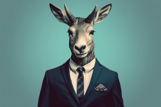 Serious mammal animal dressed in elegant clothing representing a politician or businessman Generative AI