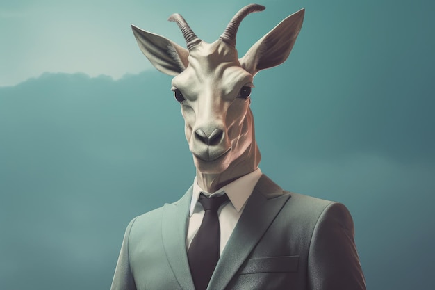 Serious mammal animal dressed in elegant clothing representing a politician or businessman Generative AI