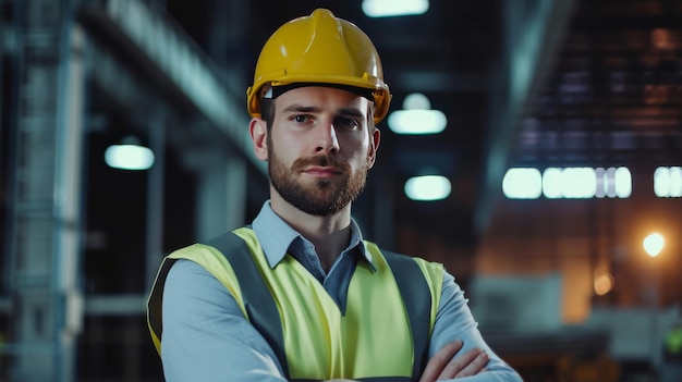 Serious Man Looking Directly at the Camera in a Professional Setting Employee