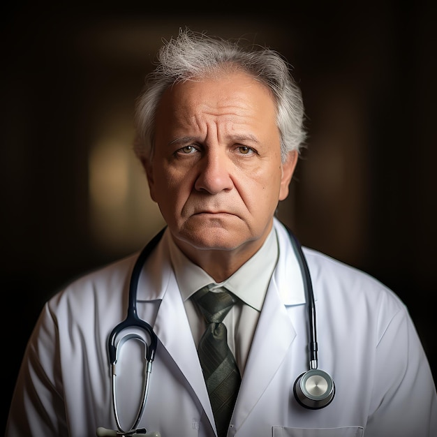Serious Professionalism Doctors Confident Office Portrait